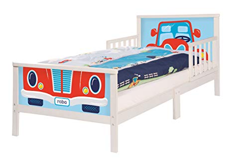 roba Themenbett 'Rennfahrer', Kinderbett 70x140cm inkl. Matratze und Lattenrost für Jungs