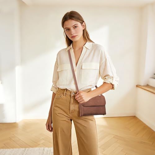 Image of Small Crossbody Bags for Women,Vegan Leather Cell Phone Purse with Adjustable Shoulder Strap for Travel