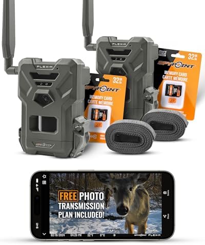 SPYPOINT Flex-M Twin Pack Cellular Trail Cameras - 2 SD Cards Inc...
