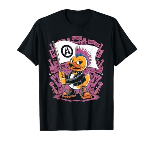 Tshirt Punk Da Uomo Duck Rock Ducker Anarchy Punker Maglietta