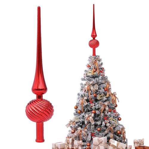 Fesnova Weihnachtsbaumspitze Rot, 28 X 6cm Christbaumspitze...