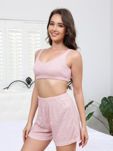 Anetyflying Pajamas for Women Set 3 Piece Knit Lounge Set Pjs Loungewear - image 4