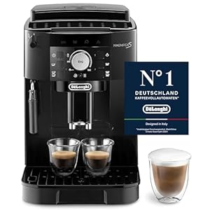 De’Longhi Magnifica S ECAM11.112.B, Kaffeevollautomat mit Milchaufschäumdüse für Cappuccino, mit Espresso Direktwahltasten und Drehregler, 2-Tassen-Funktion, Schwarz