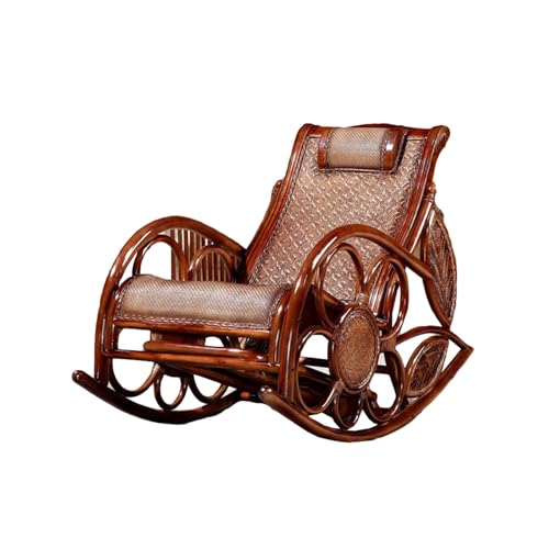 Chair Outdoor Rattan Rocking Chair Balcony Leisure Lazy Chair Ergonomic Office Chair Director Chair Beach Lounge Chair - Image 5