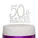 Ella Celebration 50 & Fabulous Cake Topper Silver for 50th Birthday Party Decoration Supplies (50 & Fabulous Silver)