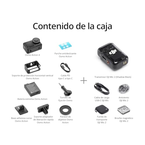 Ficha técnica DJI Pack Aventura Osmo Action 4 + Transmisor Mic 2 Shadow Black - Fernando Cortés