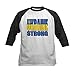 CafePress Ukraine Strong Kids Baseball T Shirt Kids Cotton Baseball Jersey, 3/4 Raglan Sleeve Shirt Black/White