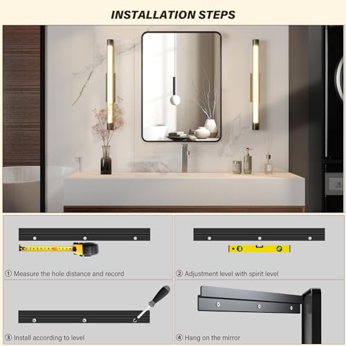 Idealhouse Bathroom Mirror, Black Wall Mirror thumb #6