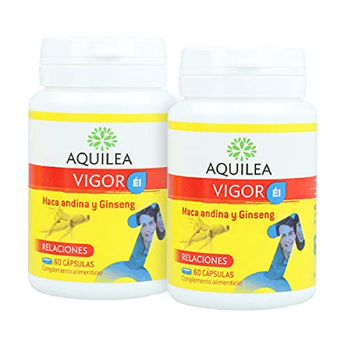AQUILEA Pack 2x Aquilea Vigor Él 60 cápsulas - Complemento Alimenticio en Cápsulas enfocado a Ayudar al Rendimiento Masculino - Con Maca Andina, Ginseng y Zinc