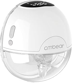 HUIOP ZRX-0203 Bomba tira leite vestível para amamentação Bomba tira leite elétrica portátil Mãos livres 3 modos 9 níveis de sucção Baixo ruído Capacidade de 150 ml Funil de 28 mm com inserções de