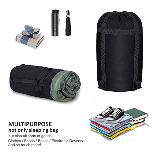 Compression Stuff Sack, Tear Resistant Sleeping Bag Compression Sack, 24L 36L 46L Lightweight Compression Storage Bag, Space Saving Gear For Camping, Backpacking, Hiking, Outdoor (24L, Canvas) #TOP5