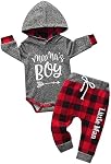 Newborn Baby Boys Clothes Infant Hoodie Letter Print Long Sleeve Pullover Romper Pants 2pcs Outfit Set