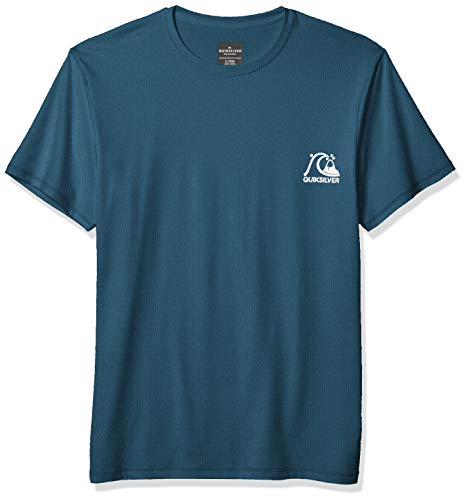 Quiksilver Men's Heritage SS Short Sleeve Rashguard SURF Shirt, Majolica Blue, L