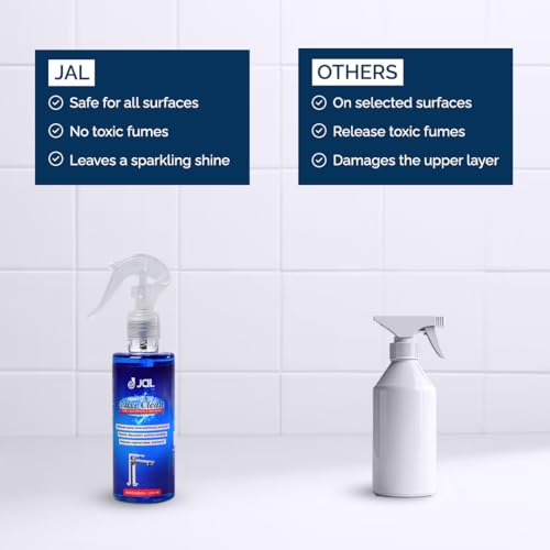 Image of JAL Luxe Clean Descaler Remover For Tough Lime Scale| Tap & Faucet Cleaner | Hardwater scale remover Bathwares & Kitchen Sinks | Restores Shine Within Seconds | Multipurpose Descaler Spray (200 ML)