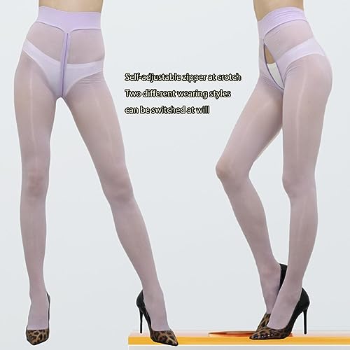 Collants brillants et gras 8D extensibles à fermeture éclair réglable - 4