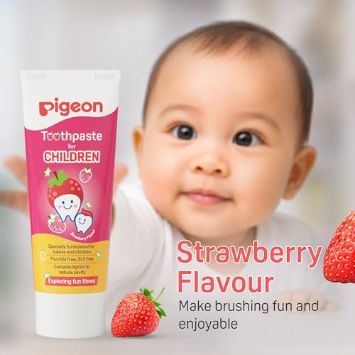 Image of Pigeon Apple & Orange Toothpaste for Babies & Kids 45 g (Pack of 3) | Fluoride & SLS Free | Colour & Paraben Free | pH-Balanced Gentle Care