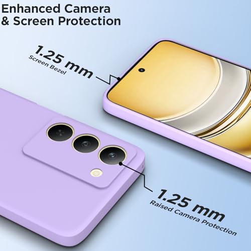 Image of Outlouders Back Cover for Realme 14x 5G | Camera Protection | Durable Soft Matte Silicone Bumper Case (Purple)