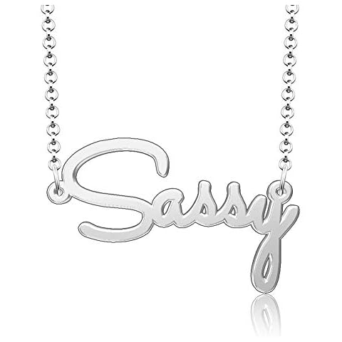 Infinite Memories Personalized Stainless Steel Custom Name Plate Sassy Inspirational Necklace Cover