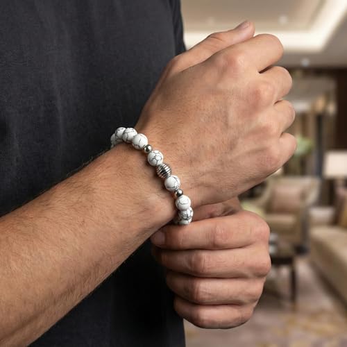 Image of THE MEN THING Natural Stone Bracelets - Adjustable Beaded Wristwear for Men & Boys (Multi-Design Collection)