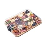 FARBERWARE Build-a-Board Cutting Board with Three Compartments and Clear Locking Lid for Charcuterie, Snacks, and More, Acacia