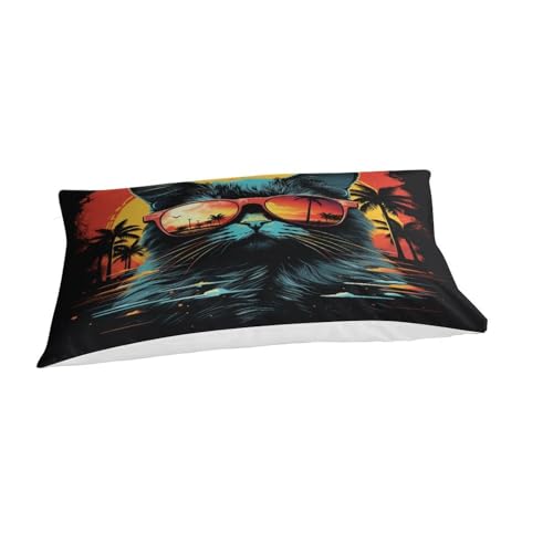 Housses de couettes 3D motif chat avec microfibre haute densité - 5