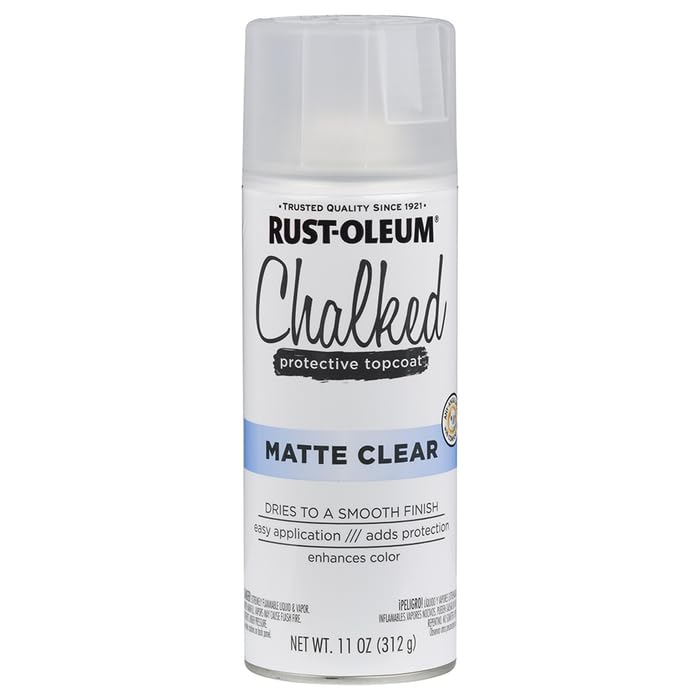 Image of Rust-Oleum Matte Clear Chalked All-in-One Ultra Matte Spray Paint | One Coat Coverage | No Primer, Sanding, Or Topcoat Needed | Easy Spray Application | Made in USA | 12 OZ | 6 Pack