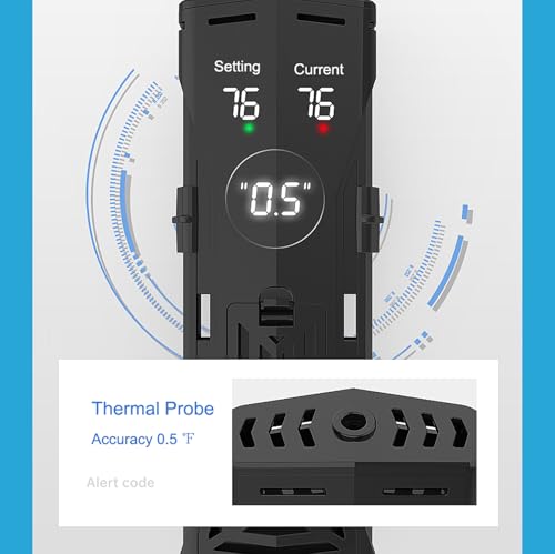 Image of Carefree Fish 200 /300 /500 /800W Aquarium PTC Ceramic Heater Dual Independent Chips Dual Overheat Protection Dual Water Level Sensors for Freshwater and Saltwater No Cooking Fish