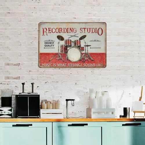 Cadeau pour batteur plaque en étain rétro pour mur d'artiste - 7