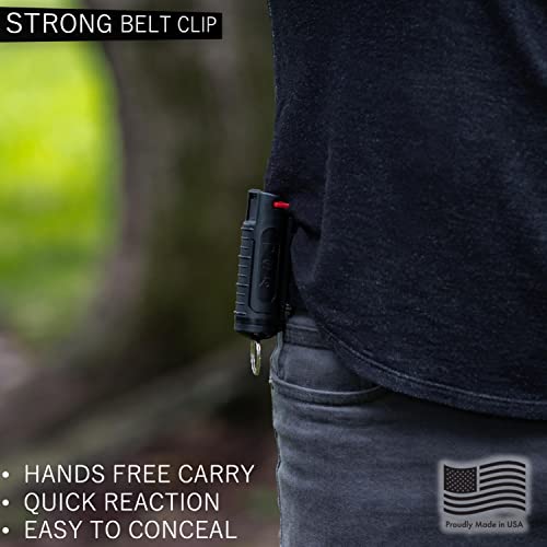 Police Magnum Keychain Pepper Spray Bulk Self Defense Set- Maximum Strength- Belt Clip Safety Key Chains For Women & Men- Made In The Usa- 7 Pack Black Inj thumb #5