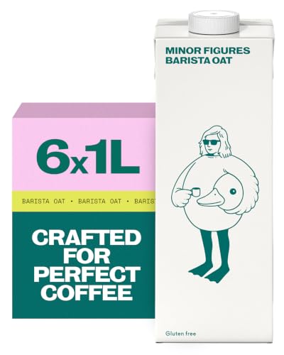 Minor Figures Barista Oat - Perfect for Smooth Velvety Coffees Lattes & Matchas Vegan Non-Dairy Shelf-Stable 1L x 6 cartons