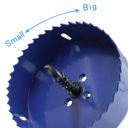 Image of Luomorgo 105mm /4 1 /8 inch Hole Saw, 1 1 /4 inch Cutting Depth | HSS Bi-Metal, For Wood Cornhole Boards, For Plastic Drywall, For Metal Sheet