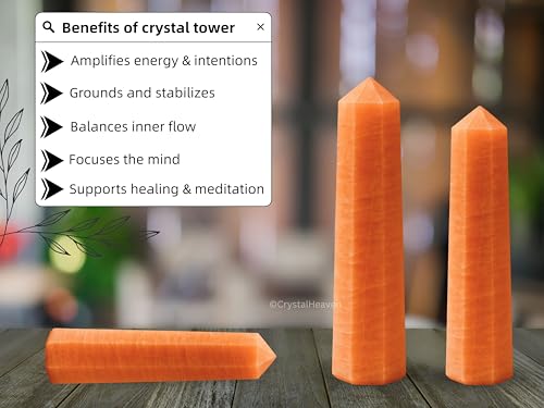 Image of Certified Red Aventurine Crystal Tower Obelisk Point For Chakra, Healing And Balancing - Aaa Grade Original Certified Gemstone Agate For Reiki Meditation Yoga Spiritual (3-4 Inches)