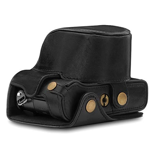 Image of MegaGear MG1565 Ever Ready Genuine Leather Camera Case Compatible with Panasonic Lumix DC-LX100 II - Black