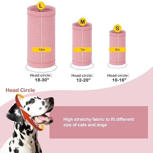 Lelepet Ohrenschutz für Hunde, Hunde Gehörschutz, Beruhigender Kapuzenpullover, Hund Ohrenschützer zur Geräuschreduzierung, Hundehals und Ohrenwärmer, Hund Ohrenpflege Lärmschutz, Rosa S