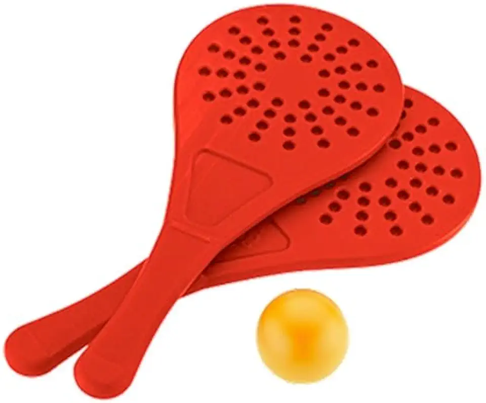 Kit Jogo Frescobol Tênis de Praia Infantil 2 Raquetes + Bola GGB Plast