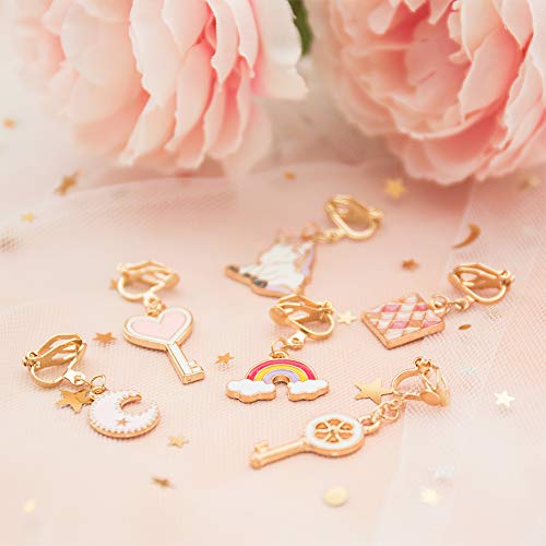 NEWITIN 30 Pairs Clip on Earrings for Women Hypoallergenic Earring Dress up Jewelry Non Piercing Earring Set Clip on Cute Pink Earrings for Women3