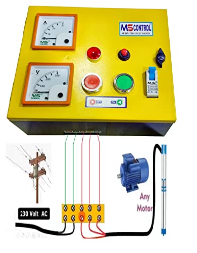 Image of MS CONTROL 1 HP Automatic Control Panel for Water Filled Submersible Pump /Motor Starter for Water Filled Heavy Duty Submersible Pump Submersible Water Pump (Yellow & Black)