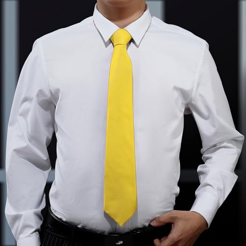 Image of KOOELLE Men's Ties Solid Pure Color Plain Neckties Formal Black Ties For Men