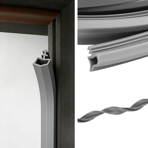 JNEYVIC Türrahmen Dichtung Grau Türdichtung für Schallschutz 20M Zimmertürdichtung Dichtung Zimmertür Türdichtung Holzrahmen Türdichtungen für Holzzargen Zugluftstopper für Feuchtigkeitsbest
