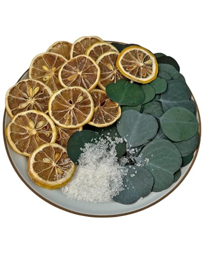 Potpourri Simmer Pot, Christmas Simmer Pot Mix with Dried Lemon Slices, Eucalyptus & Salt, Winter & Spring Stovetop Simmering Potpourri for Hostess/Office/Housewarmings/Open Houses Gifts(Serenity)