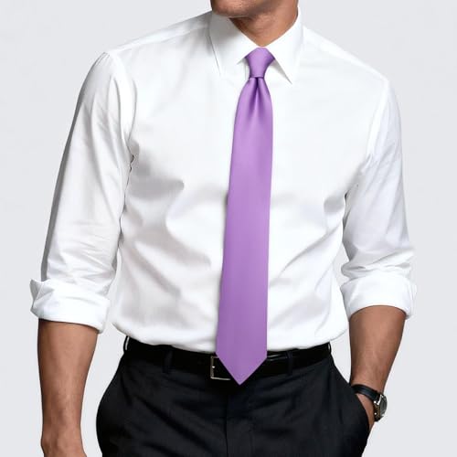 Image of Hi-Tie Men's Extra Long Solid Satin Tie Set 63 Inch /70 Inch Formal Necktie