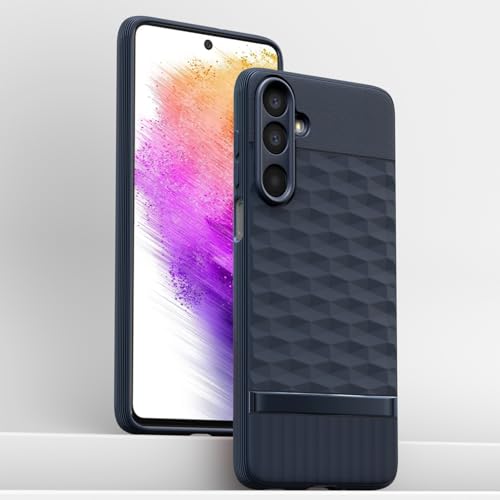 Image of Pikkme Back Cover for Samsung Galaxy M17 5G / A17 5G / F17 5G Soft Grip 3D Hexa Cube Texture Silicone Bumper Case (Blue)