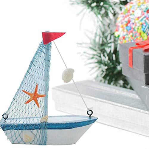 Amosfun – 2 peças de madeira para decoração de veleiros náuticos de madeira para decoração de mesa,