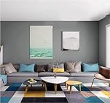 Grau Vliestapete 9,5 m x 0,53 m Einfarbig Wandtapete Schmucklos Tapete Poster Wanddekoration für Wohnzimmer Küche Schlafzimmer Büro Hotel