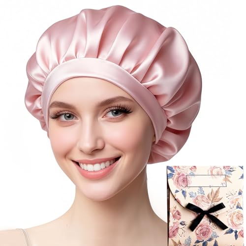 Bodiiwuliu Bonnet en Soie pour Femme Respirant Réutilisable, Bonnet Soie Cheveux Nuit Reglable, Ajustable Élastique Antidérapant, Convient à la Plupart des...