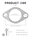 PAIYUE 2 PCS Exhaust Gasket,Car Accessories Exhaust Flange Gasket,2.5
