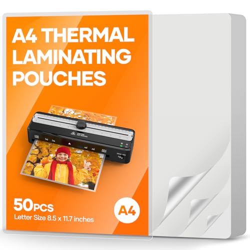 Locamp Bolsas de laminación térmica, para uso con laminadores térmicos, hojas de tamaño carta de 8.7 x 12 pulgadas (3 mil-50 unidades)