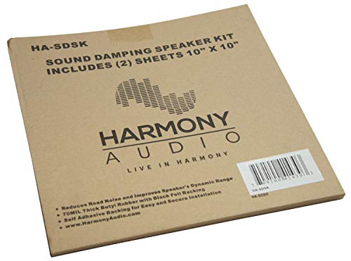 Harmony Audio Ha-Sdsk Car Truck Suv Sound Damping Dampening Deadening (2) Mat 10" X 10" Sheets Speaker Install Kit #TOP3