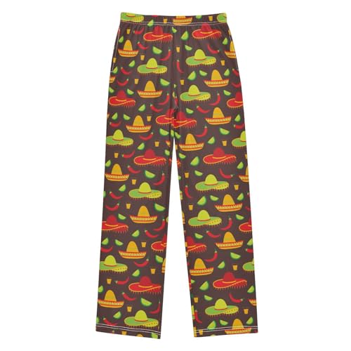 ZZXXB Chilli Lime Boys Long Pants Soft Trousers Elastic Waist Kids Lounge Bottoms with Pockets S-XL