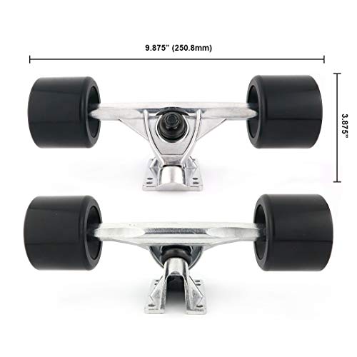 image for VJ Skateboard Longboard Truck and Wheel, 70mm Long Board Wheels w 7inc